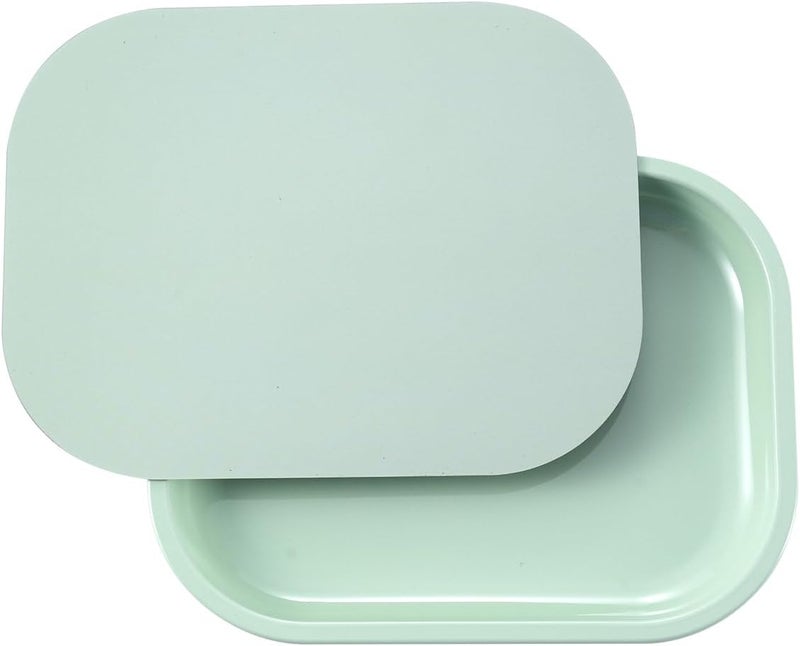 HOKirin Metal Tray with Soft Magnetic Lid,Metal Small Tray with Spill Proof Cover,Cute Blank Decorative Tray,Perfect for Home and On-The-Go,7” x 5.5” x 0.6"",Matcha, ZTZ0017 - Image 1